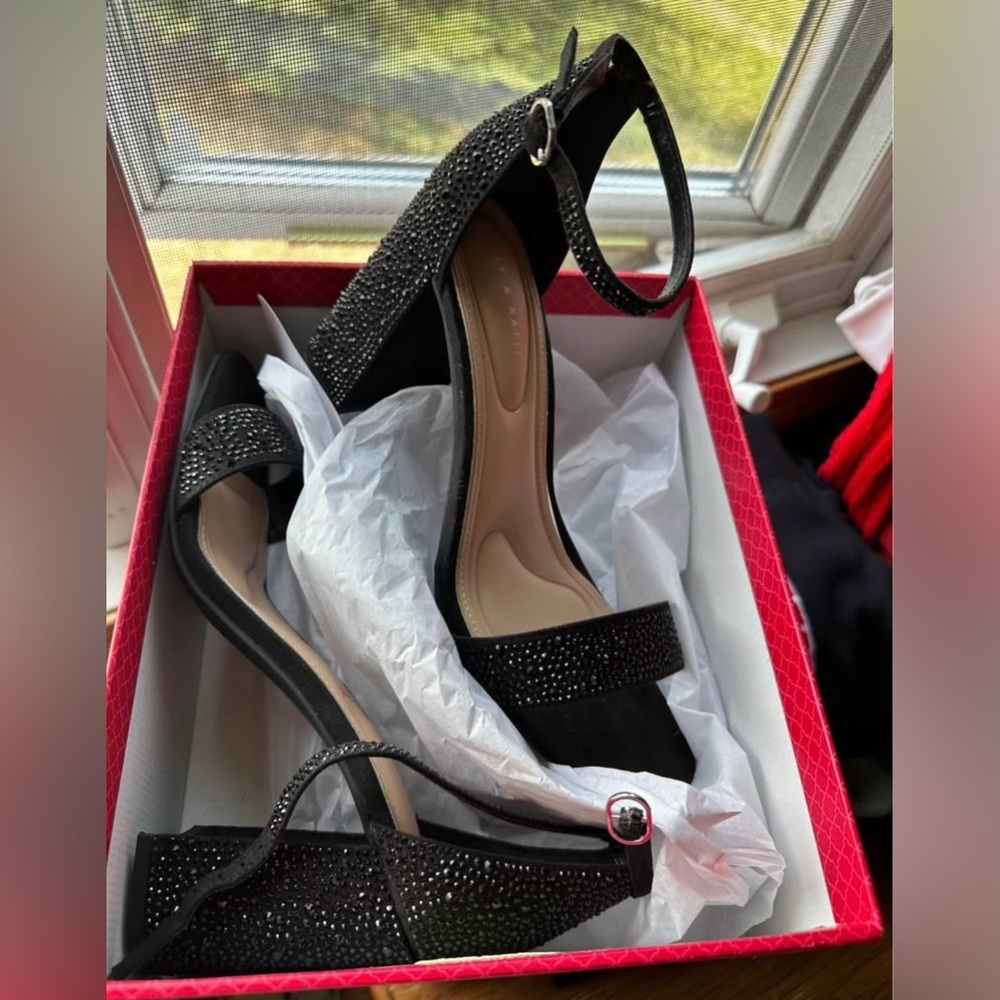 Kelly & Katie Black Sparkle Heels
